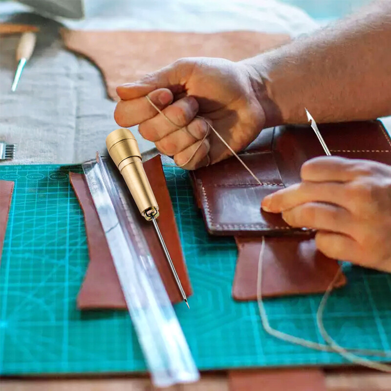 Réz csüllőkészlet Bőrvarróvászon sátorcipők Varró csőr Kúpos szerszámok Bőr kézműves tűkészlet javítóeszköz Kézi varrás