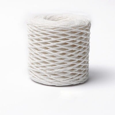 Нова 150 м естествена сламена прежда от рафия Лентова прежда Направи си сам Хартиена прежда от слама от рафия Направи си сам ръчно изработена опаковка за плетене Колан Въже Шапка за слънце