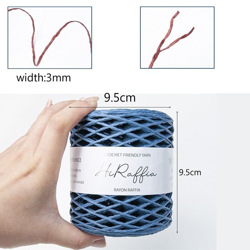 Нова 150 м естествена сламена прежда от рафия Лентова прежда Направи си сам Хартиена прежда от слама от рафия Направи си сам ръчно изработена опаковка за плетене Колан Въже Шапка за слънце