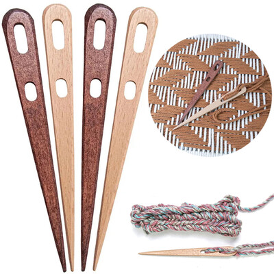 2/4x lielas acu šūšanas adatas DIY Koka aušanas stelles instrumenti Gobelēns Divu lielu acu dzija Adāmadatas Rokdarbi Amatniecība