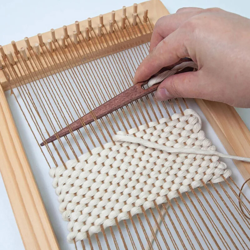 2/4x Veľké očká na šitie, DIY drevené tkáčske náradie, gobelíny, látanie, dve veľké očká na pletenie, vyšívanie, remeslá