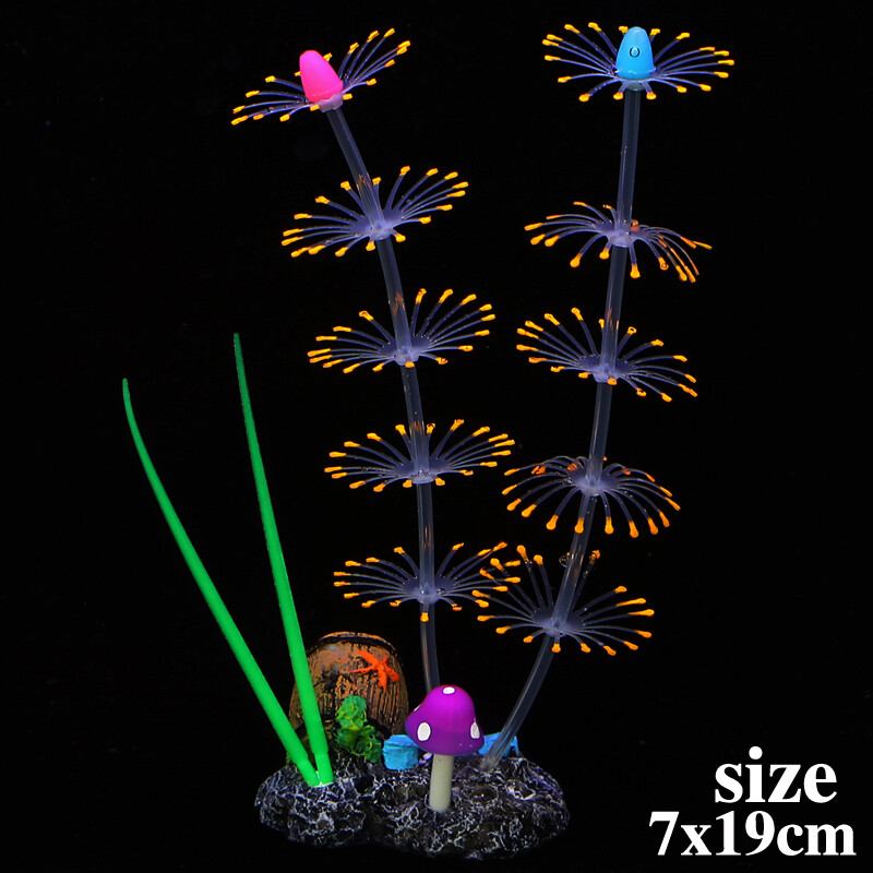 Vandens augalų modeliavimas Dirbtinis silikonas Noctlucent String Forma Koralų Akvariumo Papuošalai Akvariumo Kraštovaizdžio dekoravimas