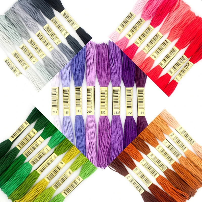 8 vnt. Daugiaspalvis inkaras, panašus siūlas kryžminio dygsnio medvilnės siuvimo sruogos Siuvinėjimo siūlų siūlų rinkinys „Pasidaryk pats“ siuvimo įrankiai Amatai