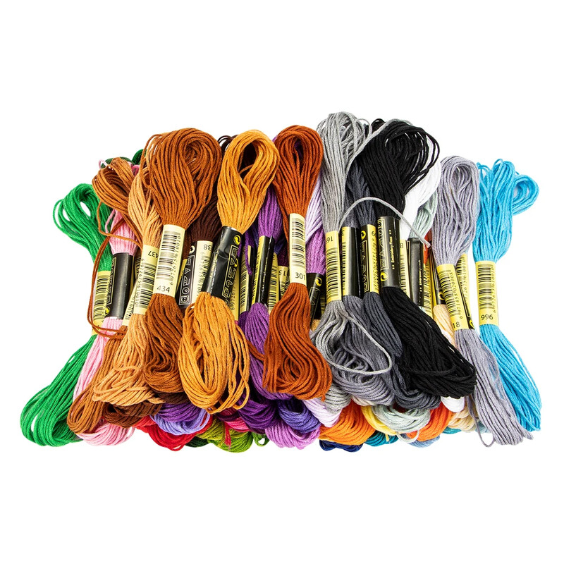 8 vnt. Daugiaspalvis inkaras, panašus siūlas kryžminio dygsnio medvilnės siuvimo sruogos Siuvinėjimo siūlų siūlų rinkinys „Pasidaryk pats“ siuvimo įrankiai Amatai