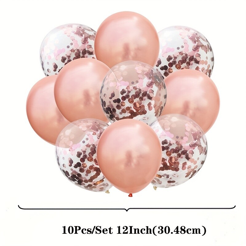 10 kom balona od lateksa od 12 inča i balona s konfetima u boji za rođendansku proslavu, vjenčanje, ukras za tuširanje djeteta
