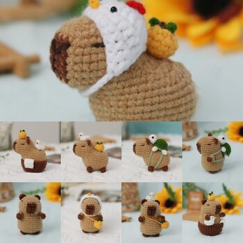 Capybara DIY Kit Crochet Crochet Beginner Gemed Animal Kit Χειροποίητο σετ DIY με βελονάκι Μη ολοκληρωμένο προϊόν