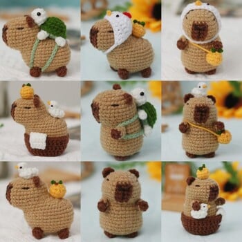 Capybara DIY Kit Crochet Crochet Beginner Gemed Animal Kit Χειροποίητο σετ DIY με βελονάκι Μη ολοκληρωμένο προϊόν