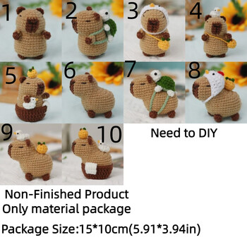 Capybara DIY Kit Crochet Crochet Beginner Gemed Animal Kit Χειροποίητο σετ DIY με βελονάκι Μη ολοκληρωμένο προϊόν