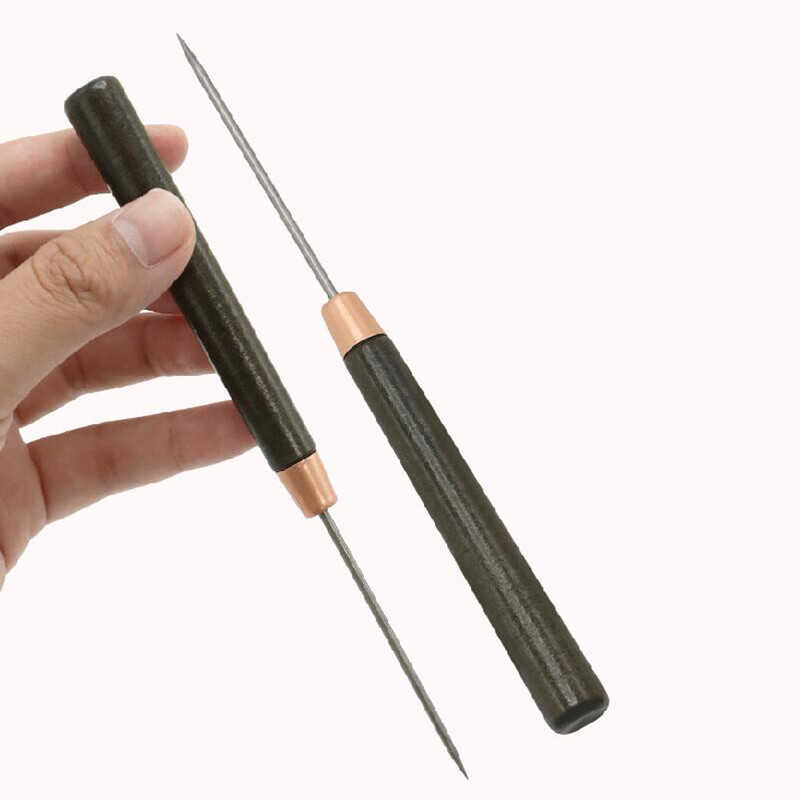 Profesionāli ādas koka roktura īlenu instrumenti, ādas amatniecība, šūšanas šūšanas piederumi, šūšanas šūšana, 2 gab.