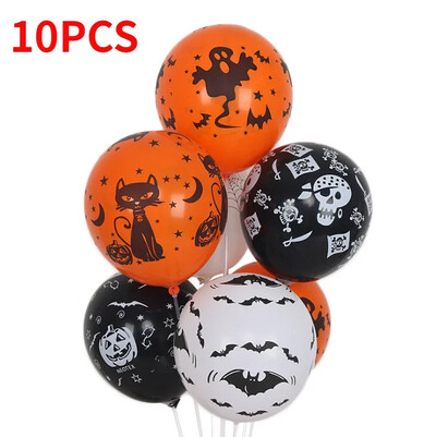 30/10 ks strašidelné halloweenske balóny detské hračky tekvica kostra duch bar párty dekorácia balón halloween čierny oranžový latexový balón