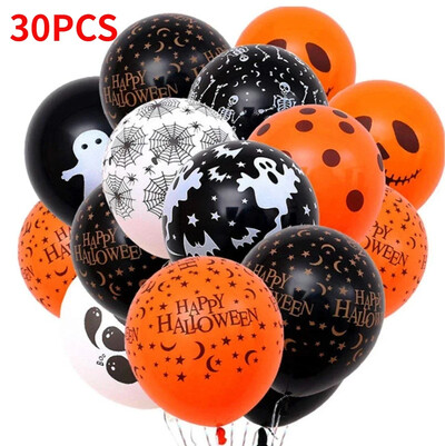 30/10 ks strašidelné halloweenske balóny detské hračky tekvica kostra duch bar párty dekorácia balón halloween čierny oranžový latexový balón