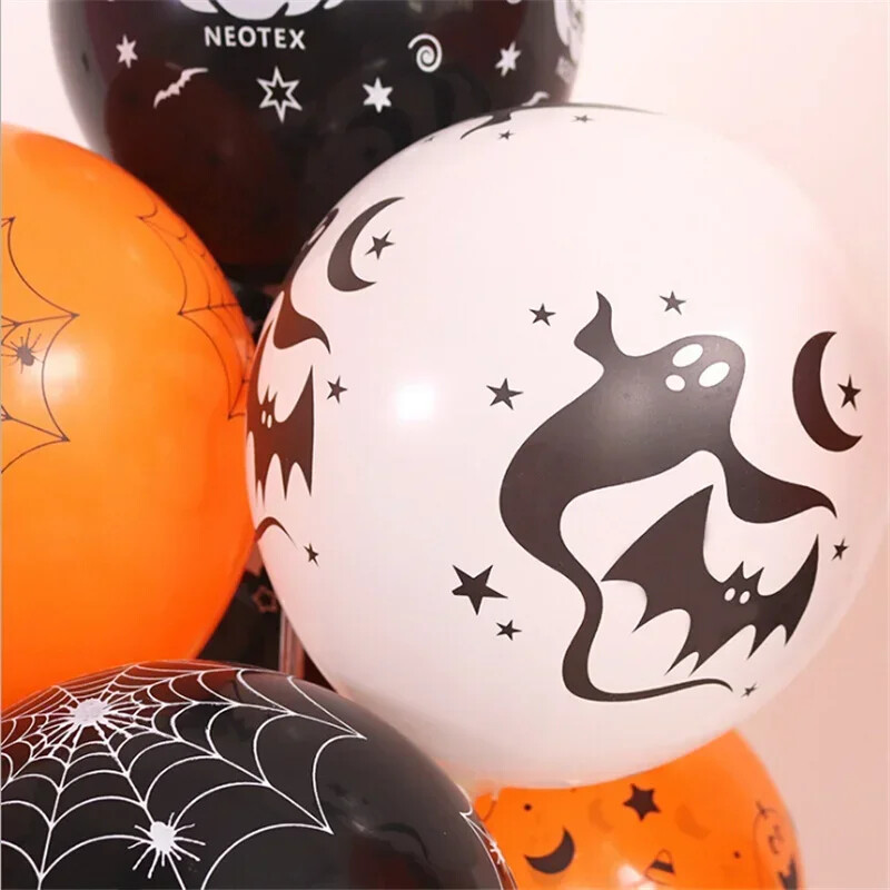 30/10 ks strašidelné halloweenske balóny detské hračky tekvica kostra duch bar párty dekorácia balón halloween čierny oranžový latexový balón