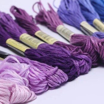 Σετ κλωστών κεντήματος Gradient Color DIY Silk Line Branch Threads Similar Thread Floss Skein Cross Stitch Thread Kit for Craft