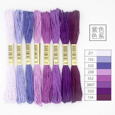 Siuvinėjimo siūlų rinkinys Gradiento spalvos „Pasidaryk pats“ šilko linija Šakos siūlai Panašūs siūlai Siūlų sruogos kryžminio dygsnio siūlų rinkinys rankdarbiams