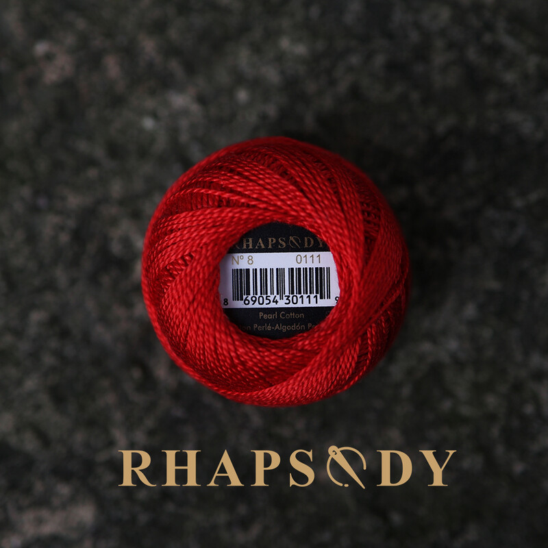 Háčkovacia niť Rhapsody veľkosť č. 8, perlová bavlna, dvojitá mercerizovaná dlhovláknitá egyptská bavlna DM*C, 160 dostupných farieb