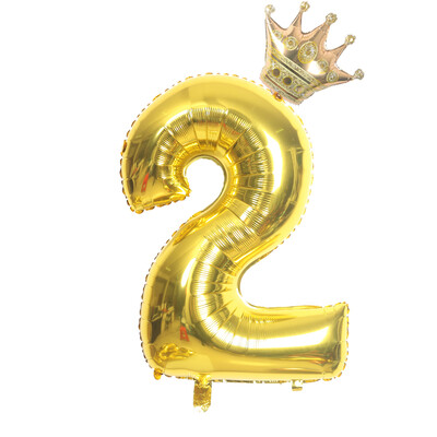 32-palcové zlato, strieborné a čierne číslo fóliové balóny, balón s korunou, obrázok 1, 2, 3, 4, 5, 6 rokov, chlapec, dievča, narodeninová oslava, darček