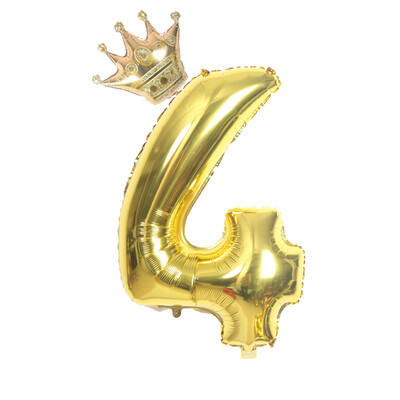 32-palcové zlato, strieborné a čierne číslo fóliové balóny, balón s korunou, obrázok 1, 2, 3, 4, 5, 6 rokov, chlapec, dievča, narodeninová oslava, darček