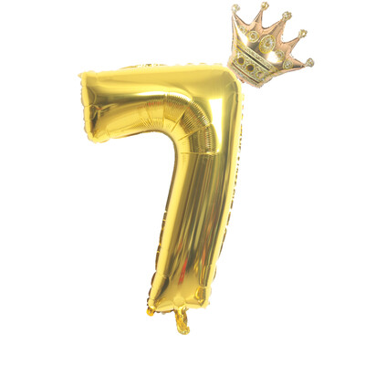 32-palcové zlato, strieborné a čierne číslo fóliové balóny, balón s korunou, obrázok 1, 2, 3, 4, 5, 6 rokov, chlapec, dievča, narodeninová oslava, darček