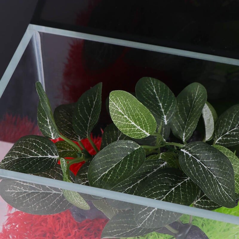 Kreatív selyem műzöld valósághű akvárium dekorációhoz Teknős edénydísz Műnövények Akváriumi növények Ficus fa