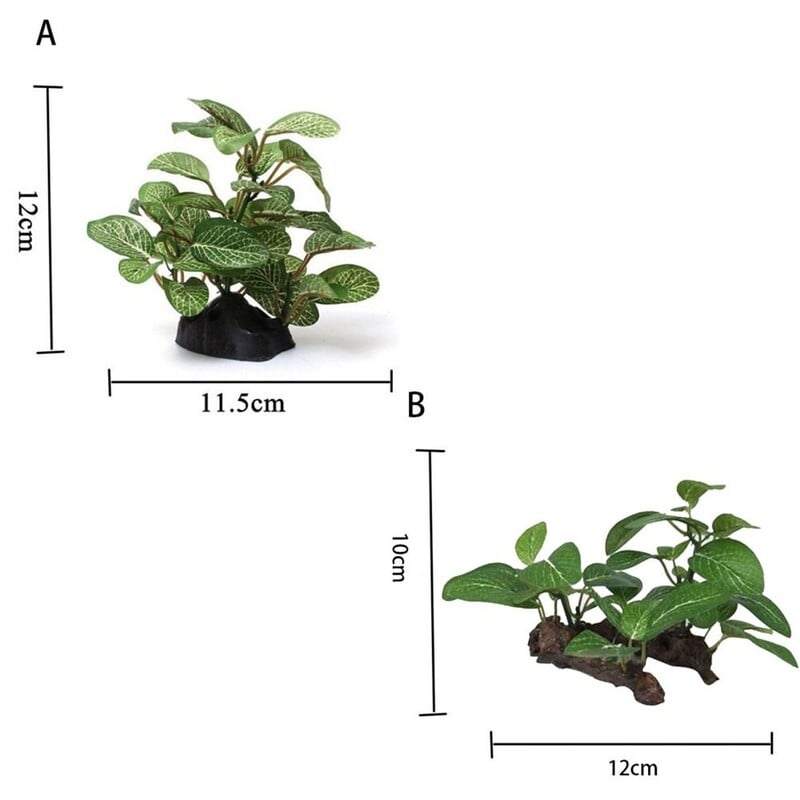 Kreatív selyem műzöld valósághű akvárium dekorációhoz Teknős edénydísz Műnövények Akváriumi növények Ficus fa