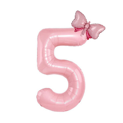 40-palcový fóliový balón s číslom a korunkou v pastelovej svetlomodrej ružovej farbe 1, 2, 3, 4, 5, 6, na narodeninovú oslavu pre chlapca a dievča, na svadbu a oslavu bábätka.