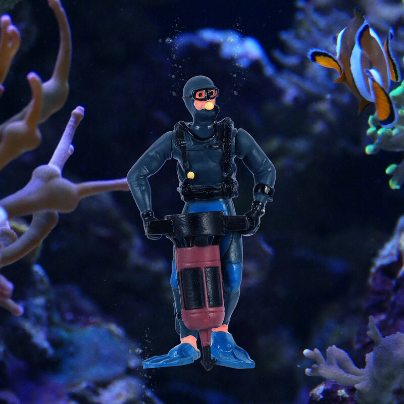 Naras Modelis Frogman Decor Akvariumas Akvariumas Akvariumas Akvariumas Žaislų lėlė Gyvybės primenanti statula Pilvo pilvo miniatiūriniai žaislai