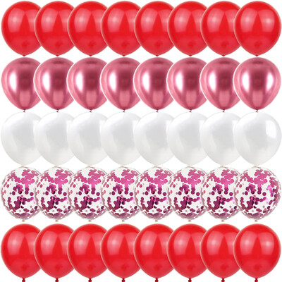 40 DB Rózsaszín Rózsa Fém csomag Lufi Nem Felfedi esküvő Valentin-napi Babazuhany Születésnapi Globos Party Dekorációk