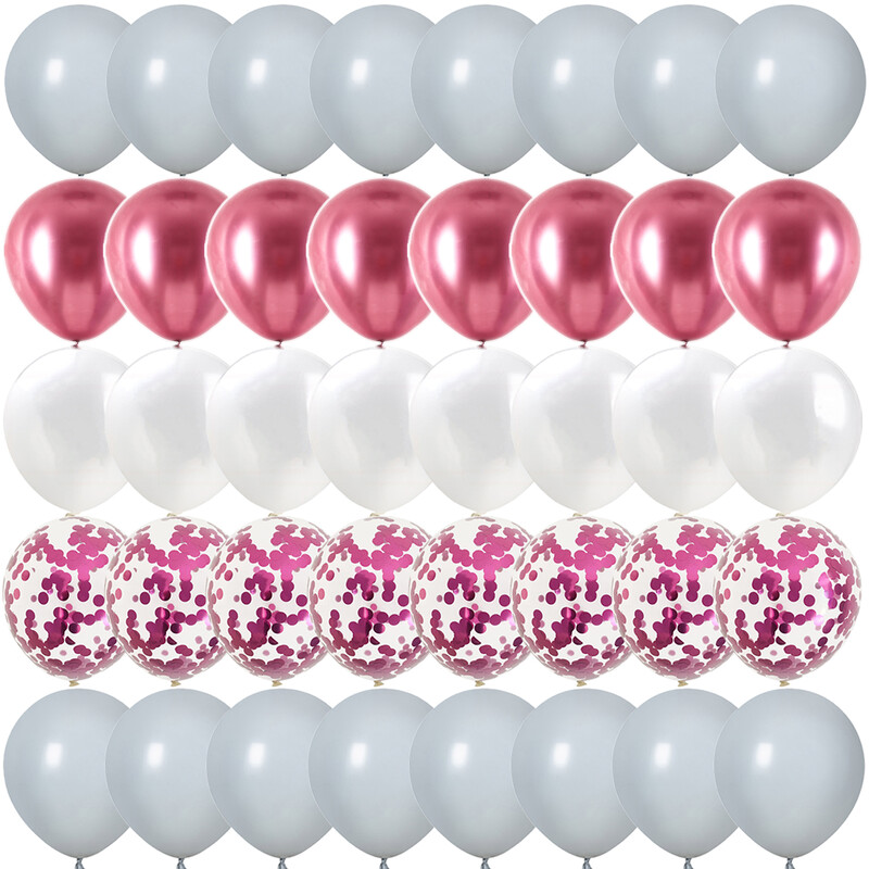 40 DB Rózsaszín Rózsa Fém csomag Lufi Nem Felfedi esküvő Valentin-napi Babazuhany Születésnapi Globos Party Dekorációk