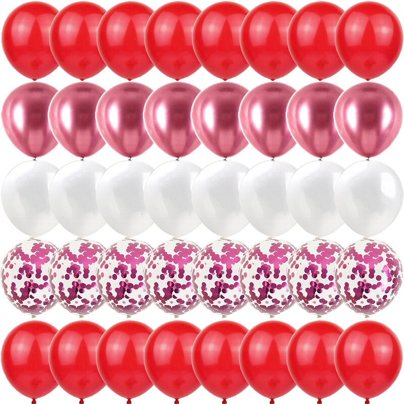 40 DB Rózsaszín Rózsa Fém csomag Lufi Nem Felfedi esküvő Valentin-napi Babazuhany Születésnapi Globos Party Dekorációk