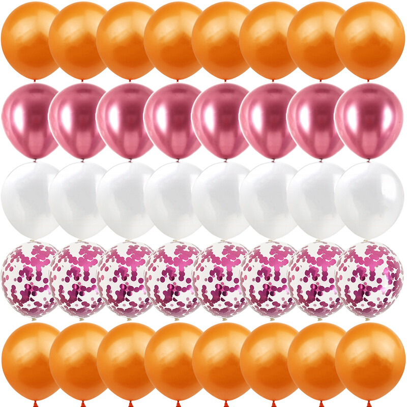 40 DB Rózsaszín Rózsa Fém csomag Lufi Nem Felfedi esküvő Valentin-napi Babazuhany Születésnapi Globos Party Dekorációk