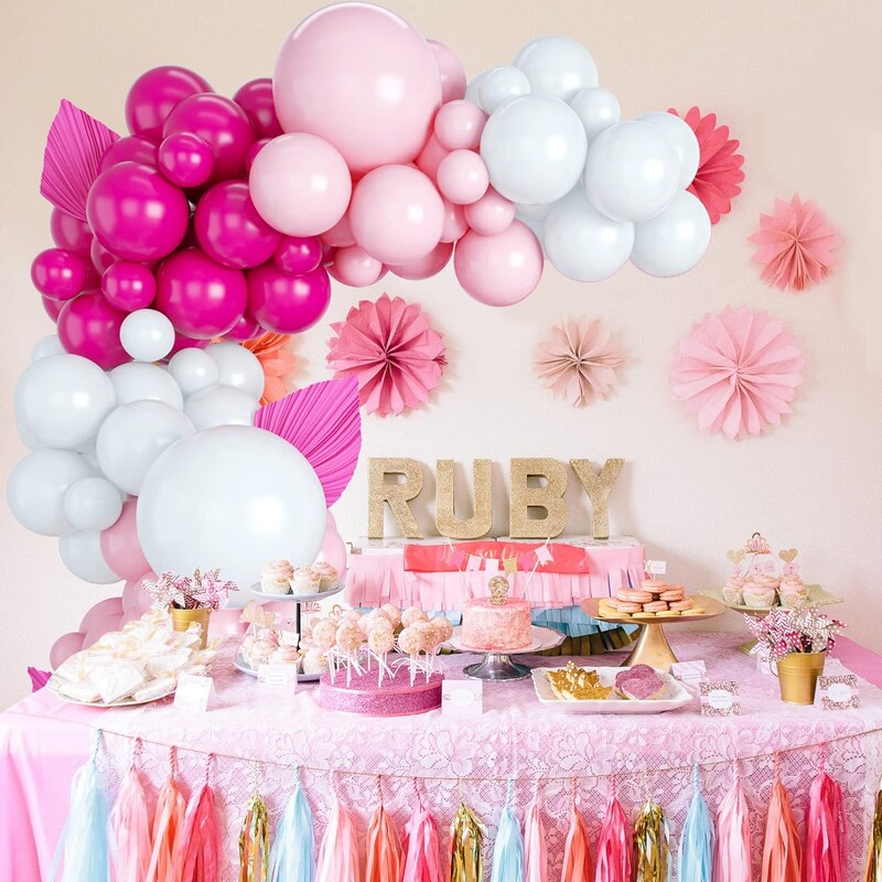 50 KOM Ružičasto bijeli Majčin dan, Očev dan, sezona diplomiranja Valentinovo Baby Shower Baloni za otkrivanje spola potrepštine za zabavu