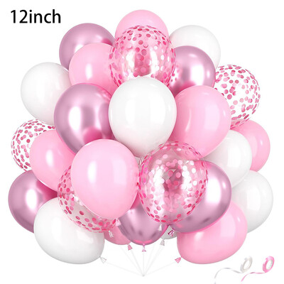 40 komada mat metalnih balona ružičasto zlatno plava 12 inčna konfeti balon rola vrpca rođendanska zabava vjenčanje baloni ukrasi Globos