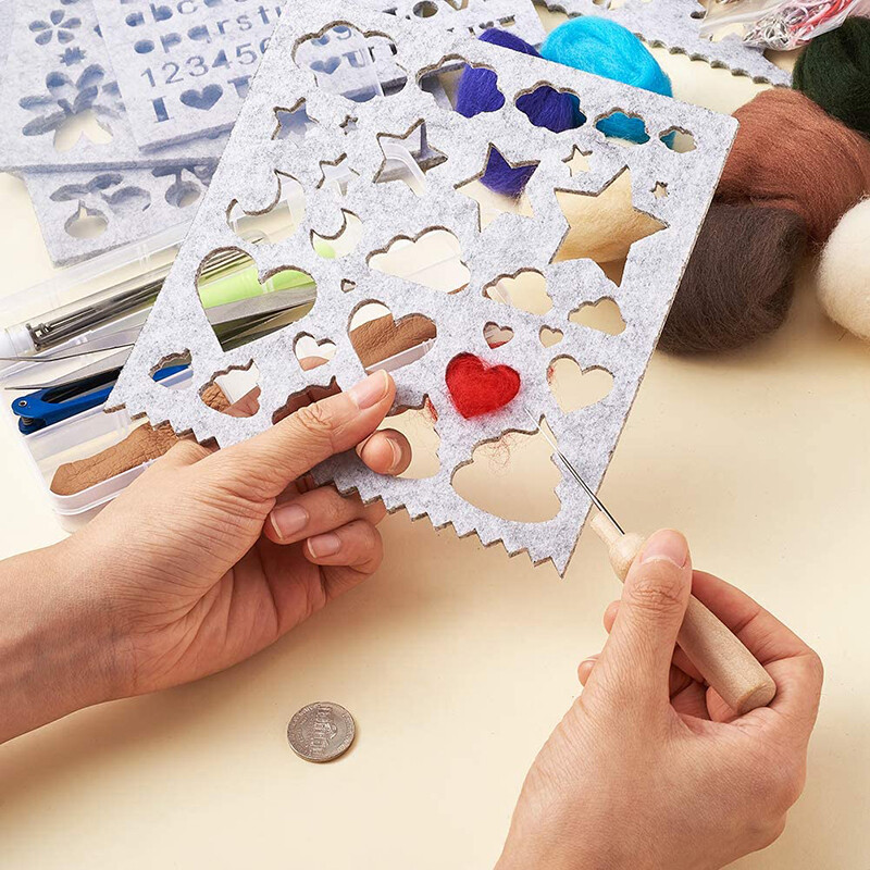 7pcs/Set Kreativni kalup od filca od igle Praktične rukotvorine Izdržljiva DIY šablona za izradu vunenog filca Alati za šivanje