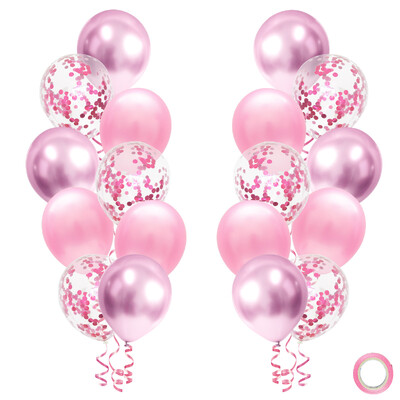 18 kom 12 inčni miješani ružičasti baloni Djevojka Žena Dekoracije za rođendane Vjenčanje Svadba Potrepštine za godišnjicu Majčinog dana
