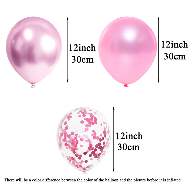 18 kom 12 inčni miješani ružičasti baloni Djevojka Žena Dekoracije za rođendane Vjenčanje Svadba Potrepštine za godišnjicu Majčinog dana