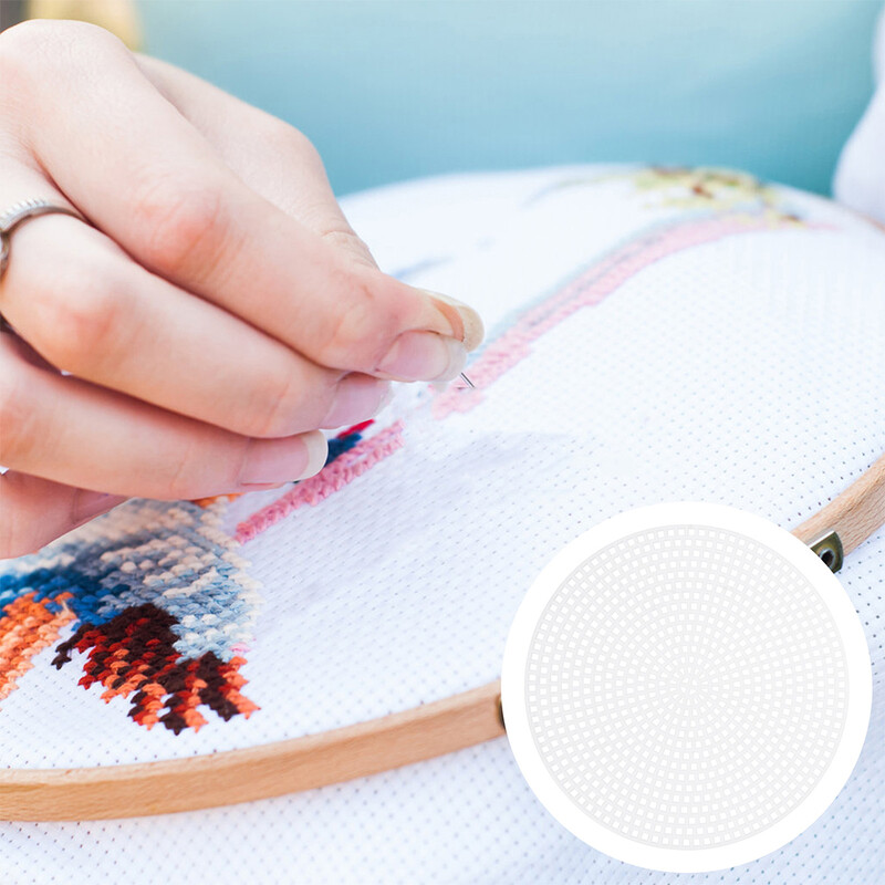 20 vnt. kryžminio dygsnio tinklelio lenta plastikinė drobė tinklelio formos apskritimai apvalios plokštės rankdarbių ekrano rinkinys „pasidaryk pats“ reikmenys siūlų siuvinėjimas