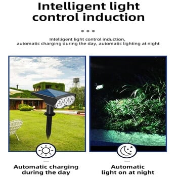 1/2/3Pcs Solar Powered 7LED Lamps Ρυθμιζόμενο ηλιακό φως στο έδαφος IP65 Αδιάβροχο τοπίο τοίχου Φωτισμός εξωτερικού χώρου