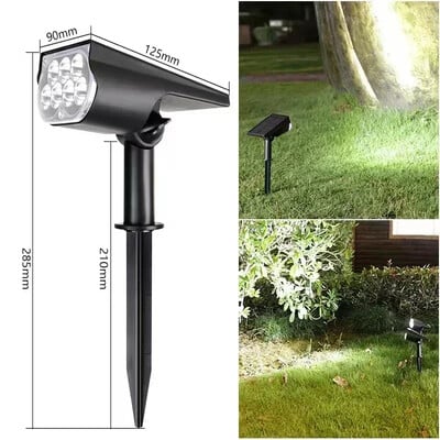 1/2/3 ks solárne napájané 7LED lampy nastaviteľné solárne bodové svetlo zapustené do zeme IP65 vodotesné krajinné nástenné svetlá vonkajšie osvetlenie
