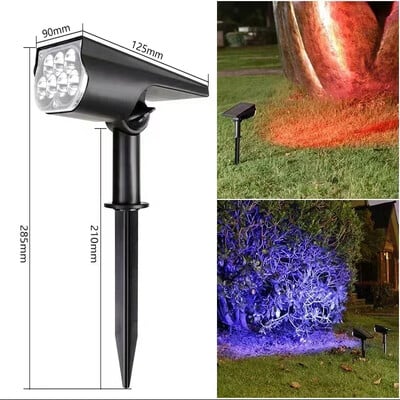 1/2/3 ks solárne napájané 7LED lampy nastaviteľné solárne bodové svetlo zapustené do zeme IP65 vodotesné krajinné nástenné svetlá vonkajšie osvetlenie