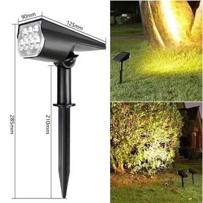 1/2/3 ks solárne napájané 7LED lampy nastaviteľné solárne bodové svetlo zapustené do zeme IP65 vodotesné krajinné nástenné svetlá vonkajšie osvetlenie