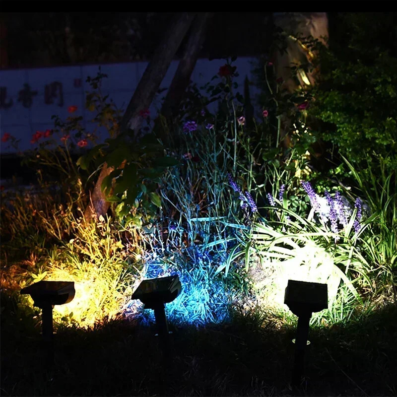 1/2/3 ks solárne napájané 7LED lampy nastaviteľné solárne bodové svetlo zapustené do zeme IP65 vodotesné krajinné nástenné svetlá vonkajšie osvetlenie