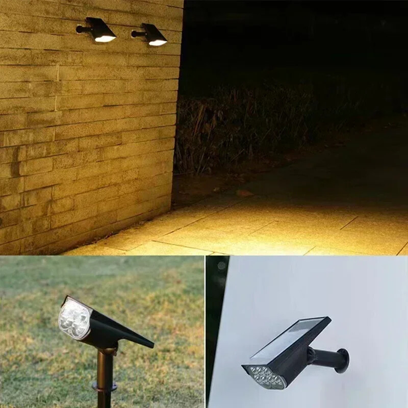 1/2/3 ks solárne napájané 7LED lampy nastaviteľné solárne bodové svetlo zapustené do zeme IP65 vodotesné krajinné nástenné svetlá vonkajšie osvetlenie