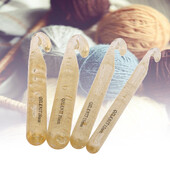 4 vnt plastikinės permatomos 17cm ilgio nėrimo adatos 12mm/15mm/18mm/20mm didelio dydžio nėrimo kabliuko mezgimo adatos storos vilnos įrankis