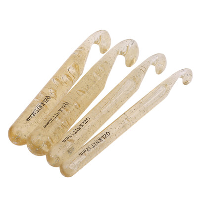 4 vnt plastikinės permatomos 17cm ilgio nėrimo adatos 12mm/15mm/18mm/20mm didelio dydžio nėrimo kabliuko mezgimo adatos storos vilnos įrankis