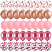 40 vnt. 10/12 colių rožinio aukso rožiniai balionai Lytis atskleidžia vestuves Valentino dienos kūdikio vakarėlio gimtadienio Globos vakarėlio dekoracijos