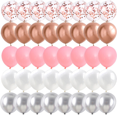 40 vnt. 10/12 colių rožinio aukso rožiniai balionai Lytis atskleidžia vestuves Valentino dienos kūdikio vakarėlio gimtadienio Globos vakarėlio dekoracijos