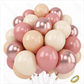 40 ks balónov Dusty Pink Boho Skin Beige Retro Bean Dusty Pink Rose Gold Latexový balón pre narodeninovú výzdobu dievčat