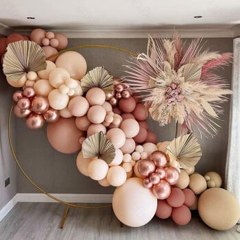 40 τμχ Dusty Pink Balloons Σετ Boho Skin Beige Retro Bean Dusty Pink Rose Gold Μπαλόνι λατέξ για ντεκόρ παιδικού ντους για κορίτσια γενεθλίων