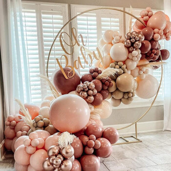 40 τμχ Dusty Pink Balloons Σετ Boho Skin Beige Retro Bean Dusty Pink Rose Gold Μπαλόνι λατέξ για ντεκόρ παιδικού ντους για κορίτσια γενεθλίων