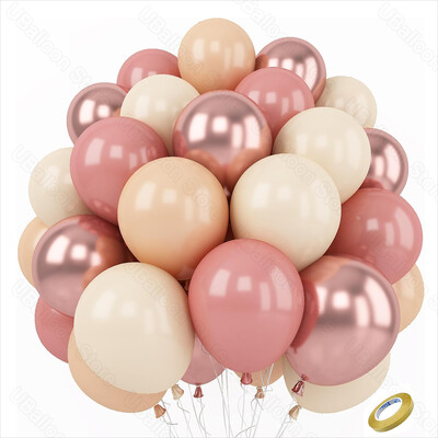 40 ks balónov Dusty Pink Boho Skin Beige Retro Bean Dusty Pink Rose Gold Latexový balón pre narodeninovú výzdobu dievčat